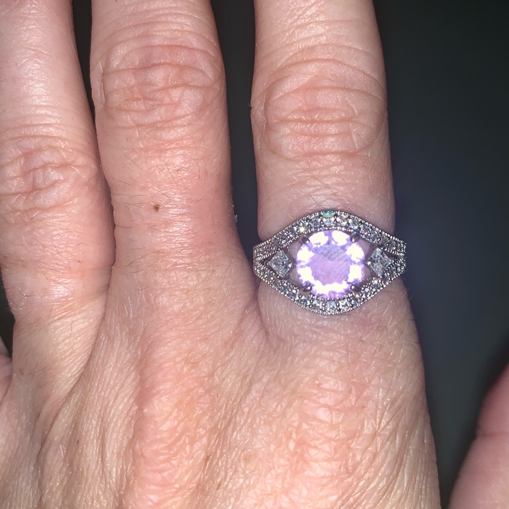 Amethyst with CZ ring